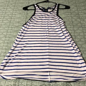 American Eagle medium striped zip back tank